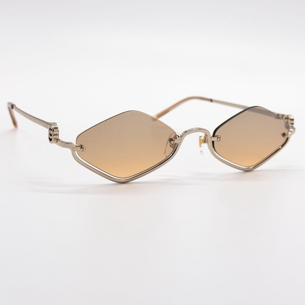 NEW GUCCI SUNGLASSES GOLD WOMEN GEOMETRIC EYEWEAR GUCCI GG1604S 003 - Picture 6 of 12